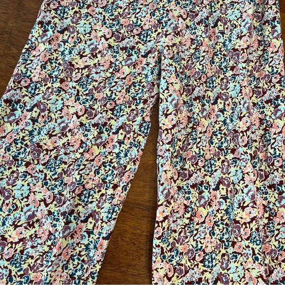 Matilda Jane Multicolor Floral Big Ruffle Pants maroon blue green size 6 - Picture 2 of 4